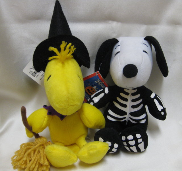2 HALLOWEEN Peanuts Plush~SNOOPY & WOODSTOCK~New w/ Tags