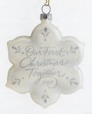 2007 Hallmark OUR FIRST CHRISTMAS Together ~Glass Snowflake Ornament~