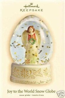 2007 Hallmark JOY TO THE WORLD SNOW GLOBE ~Christmas Ornament~