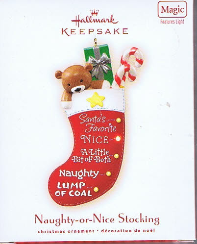 2007 Hallmark NAUGHTY-OR-NICE ~Magic Christmas Ornament~ Lights
