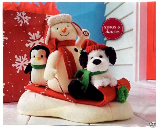 SNOW WHAT FUN SLEDDERS~Animated Plush~Christmas Display~Hallmark 2007~Sound & Movement