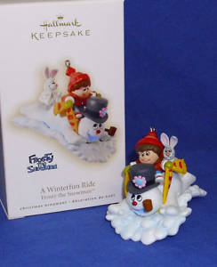2009 Hallmark A WINTERFUN RIDE Christmas Ornament~Frosty the Snowman