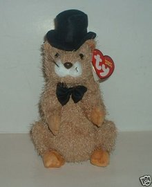 TY Beanie Baby Punxsutawn-e Phil 2004~Internet Exclusive~Groundhog Day Punxsutawney