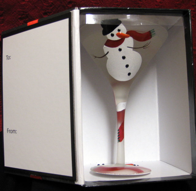 LOLITA Frosty's Going Down~Christmas Candle MARTINI GLASS w/Gift Box