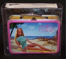 Hallmark MALIBU BARBIE LUNCHBOX 2002 Christmas Ornament~Club~Lunch Box + 5 Pewter Accessories