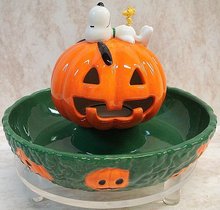 Halloween Dept 56 Snoopy's Lighted TREAT Candy DISH~Peanuts
