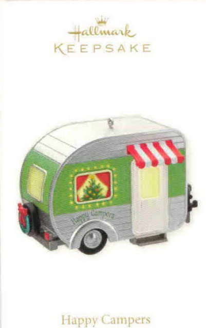 New Hallmark 2010 HAPPY CAMPER Trailer Lights up Christmas Ornament