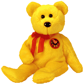 TRADEE Beanie Baby Bear -Retired Ty Store Exclusive e-Beanie