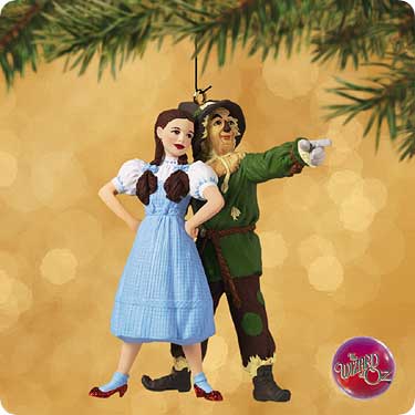 Dorothy & Scarecrow Wizard of OZ SIGNED Hallmark Ornament