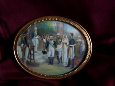 Miniature Painting of Napoleon Bonaparte's Wedding on Ivory