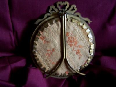 Miniature Antique Painting on Ivory of a lady in a Garden