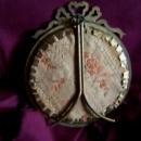 Miniature Antique Painting on Ivory of a lady in a Garden