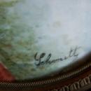 Miniature Antique Painting on Ivory of a lady in a Garden