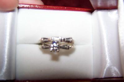 Diamond and 14 Kt. White Gold Wedding Ring Set