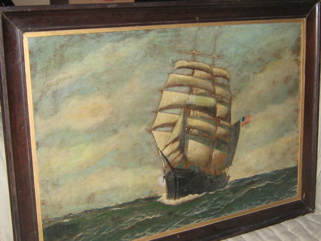 Antonio Jacobsen Original Signed Oil on Board