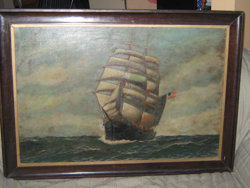 Antonio Jacobsen Original Signed Oil on Board