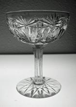 American Brilliant Period Cut Glass Crystal Saucer Style Champagne