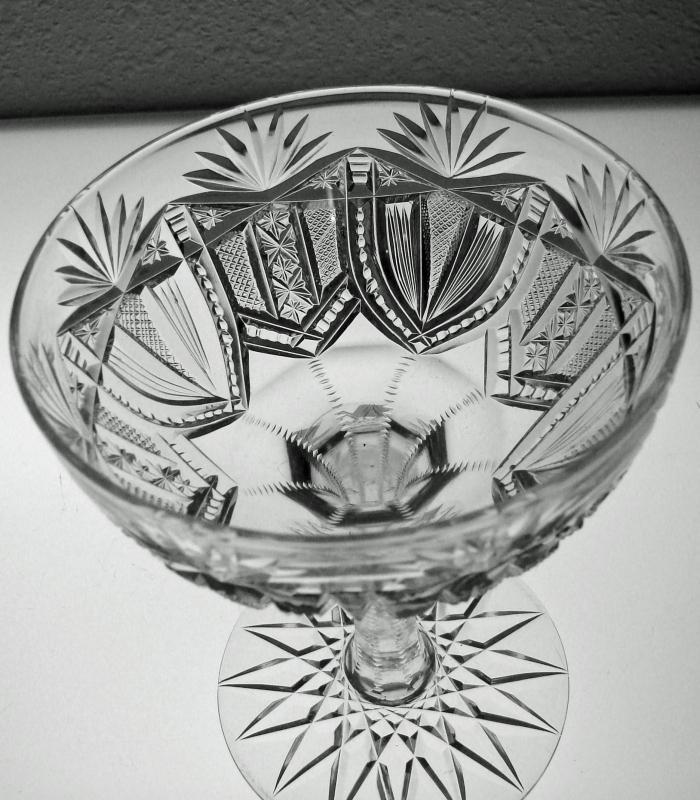 American Brilliant Period Cut Glass Crystal Saucer Style Champagne
