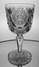 American Brilliant Period Cut Glass Crystal Goblet in a Drape Style Pattern