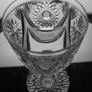 American Brilliant Period Cut Glass Crystal Goblet in a Drape Style Pattern