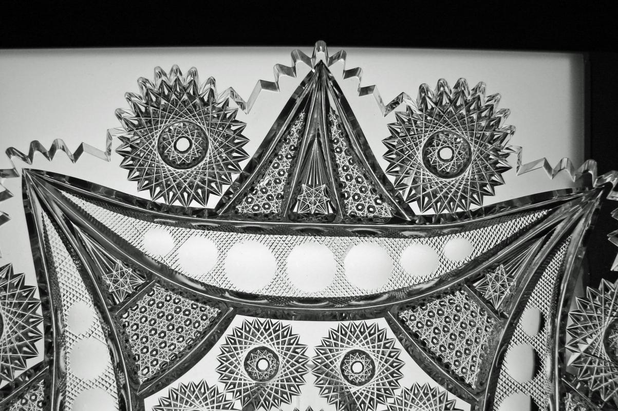 RARE ABP CUT GLASS CRYSTAL TRAY
