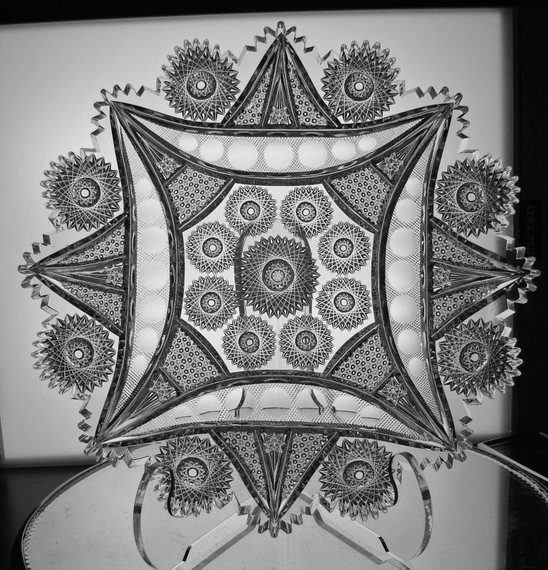 RARE ABP CUT GLASS CRYSTAL TRAY