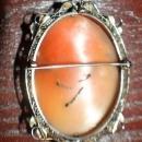 RARE VICTORIAN LARGE SHELL CAMEO in 18K WHITE GOLD INTRICATE FRAME