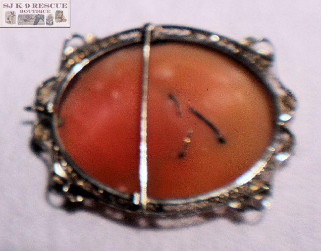 RARE VICTORIAN LARGE SHELL CAMEO in 18K WHITE GOLD INTRICATE FRAME
