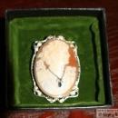 RARE VICTORIAN LARGE SHELL CAMEO in 18K WHITE GOLD INTRICATE FRAME
