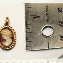 RARE VICTORIAN MINATURE SHELL CAMEO in 14K YELLOW GOLD