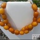 RARE, Large, Egg Yolk Yellow AMBER BAKELITE BEADed Necklace,32