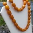 RARE, Large, Egg Yolk Yellow AMBER BAKELITE BEADed Necklace,32