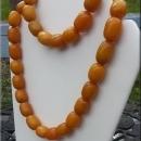 RARE, Large, Egg Yolk Yellow AMBER BAKELITE BEADed Necklace,32