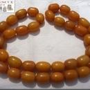 RARE, Large, Egg Yolk Yellow AMBER BAKELITE BEADed Necklace,32