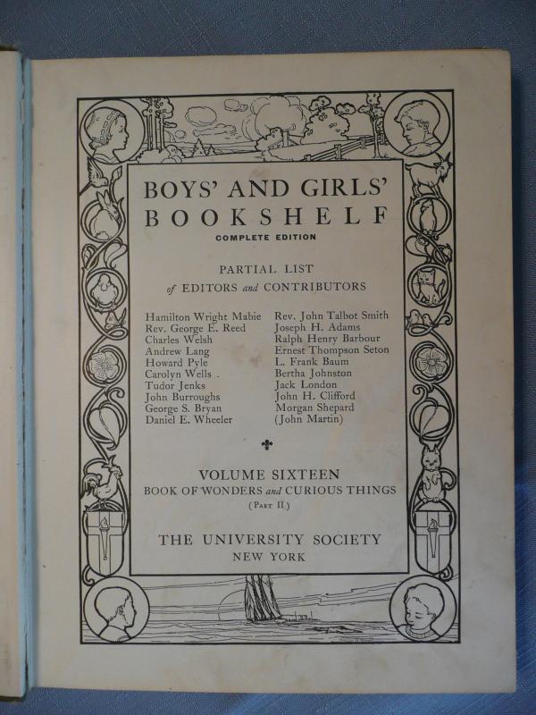 Boys' and Girls' Bookshelf Set of Three Volumes--1912