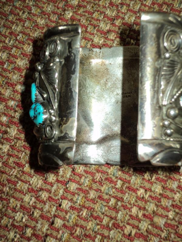 Heavy Navajo Bear Silver Cuff Bracelet by M. Thomas Jr.