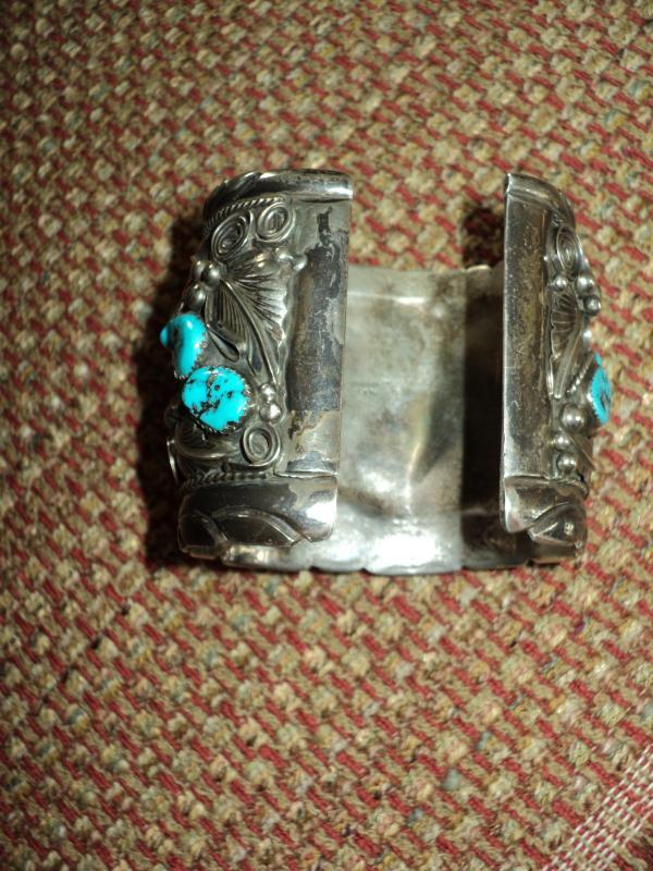 Heavy Navajo Bear Silver Cuff Bracelet by M. Thomas Jr.