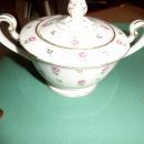 Noritake creamer and sugar in Roaslie pattern