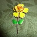Yellow rose brooch