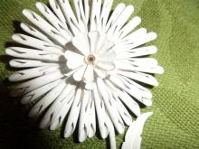 White sun flower brooch