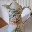 NIPPON CHOCOLATE POT WITH LAKE SCENE-HANDPAINTED MARKED MADE IN NIPPON