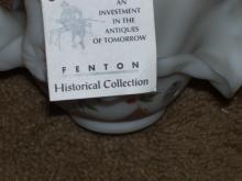 Fenton basket w/ handle , signed