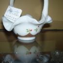 Fenton basket w/ handle , signed