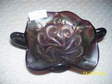 Fenton double handle footed dish