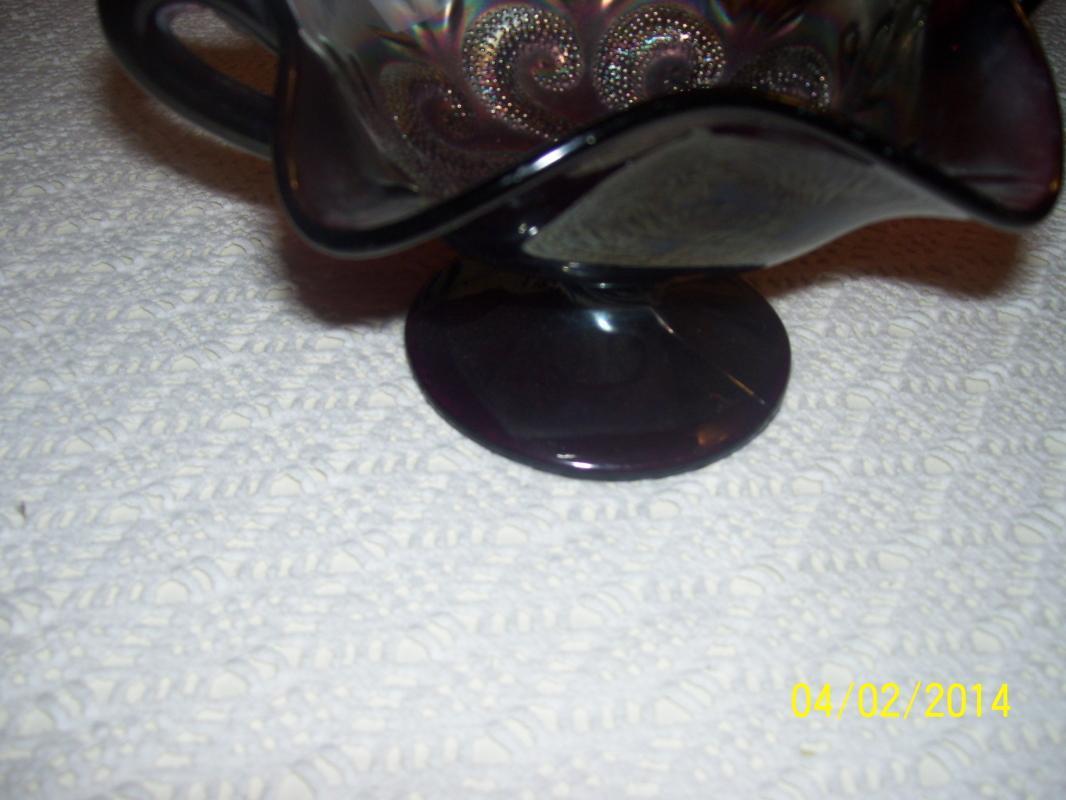 Fenton double handle footed dish