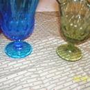 2 footed glass vases