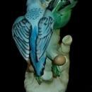 Bisque Statue Of Two Parakeets