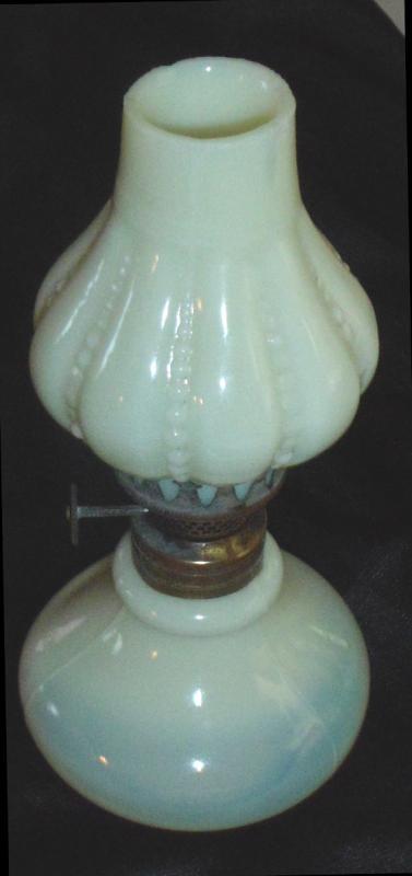 Miniature Custard-Glass Oil Lamp
