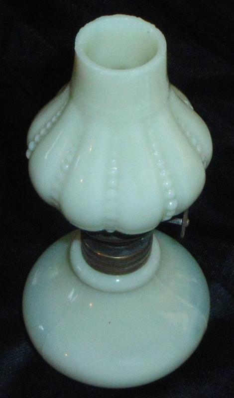 Miniature Custard-Glass Oil Lamp