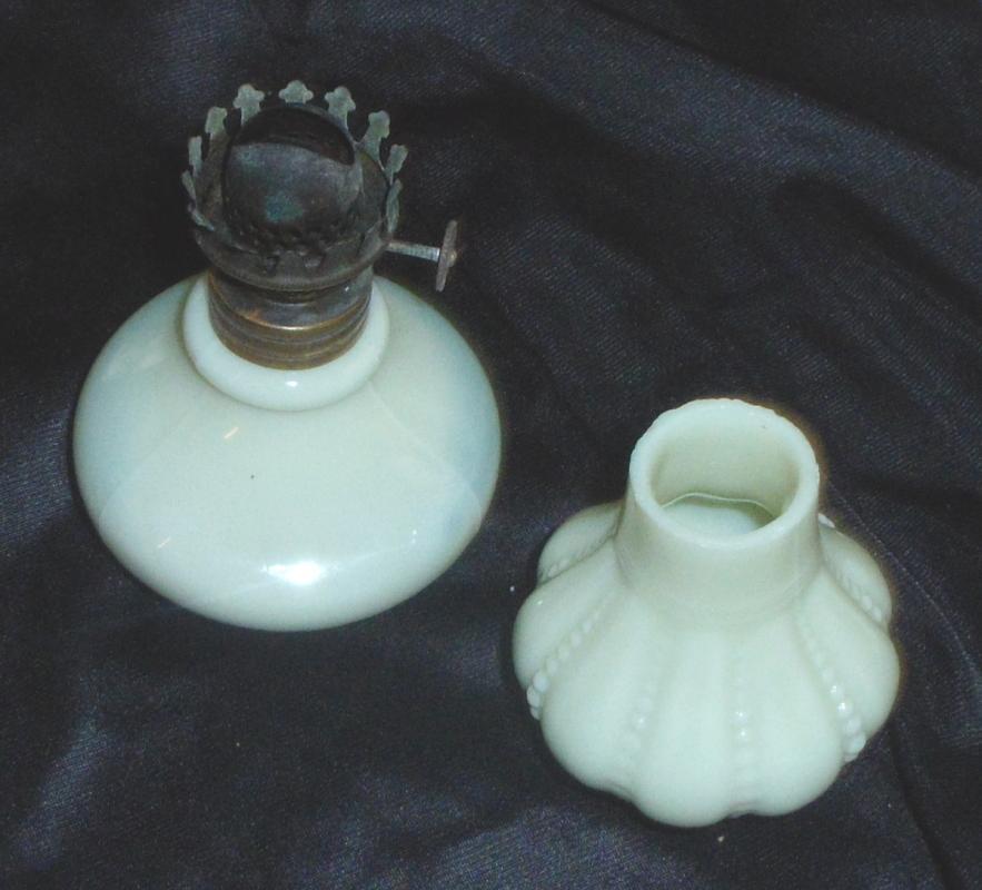 Miniature Custard-Glass Oil Lamp